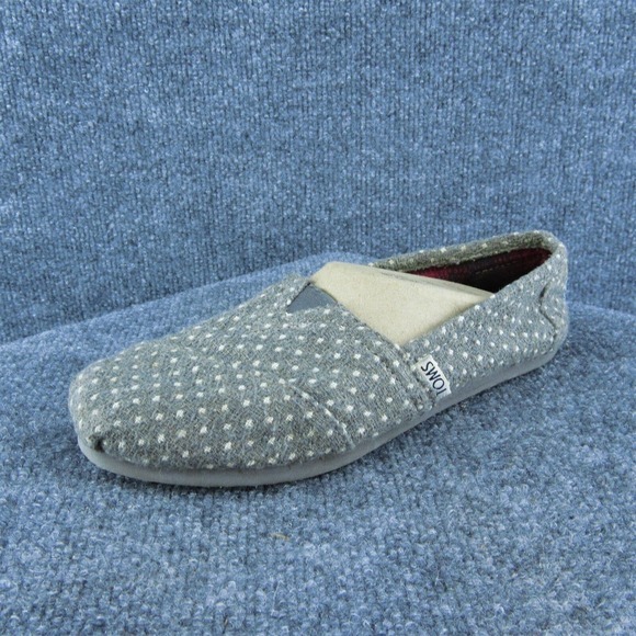 TOMS Women Slip-On Shoes Gray Fabric Slip On Size 7 Medium - Picture 1 of 7